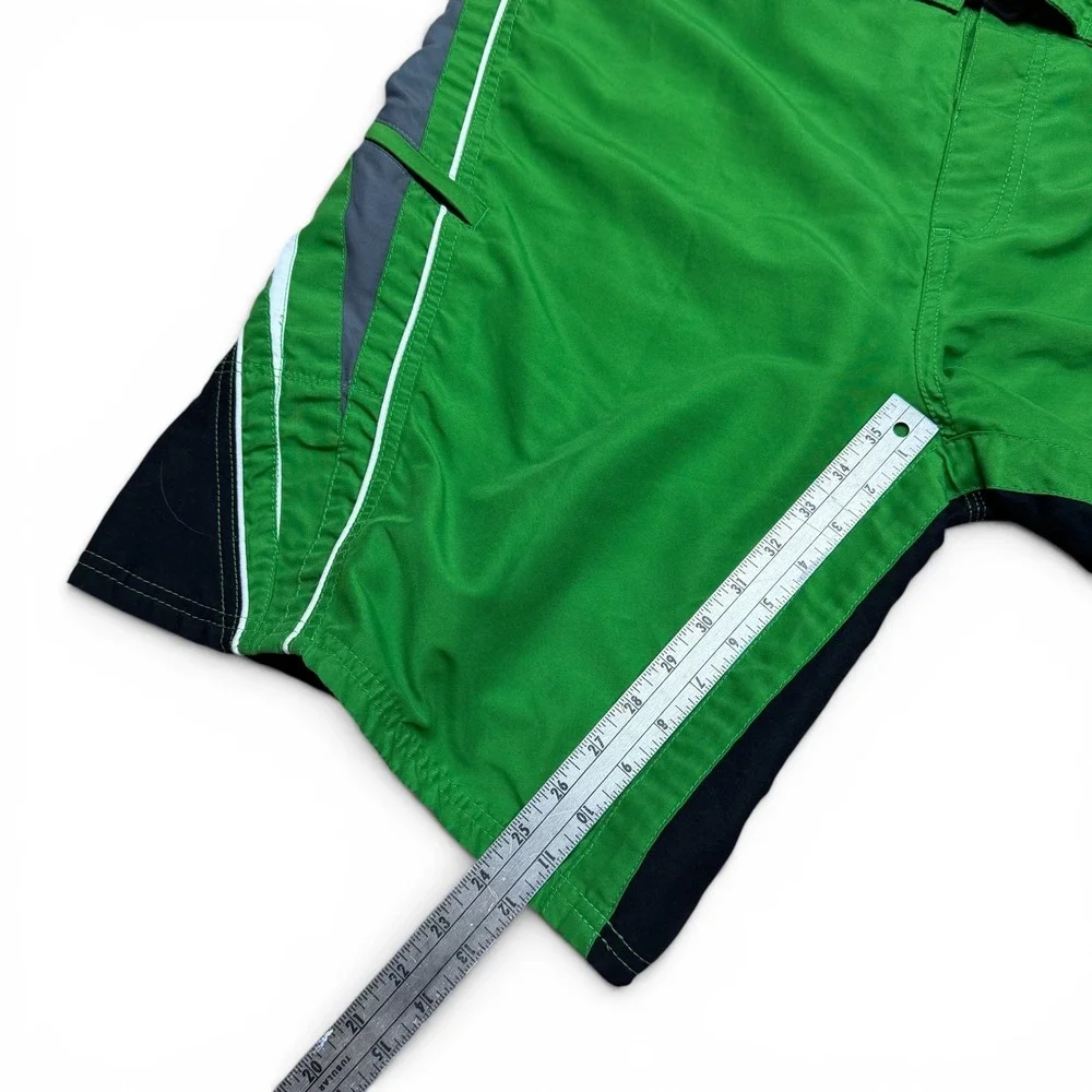 HIC Hawaiian Island Creations Mens Green Grey Board Shorts Swim Trunks Size 38